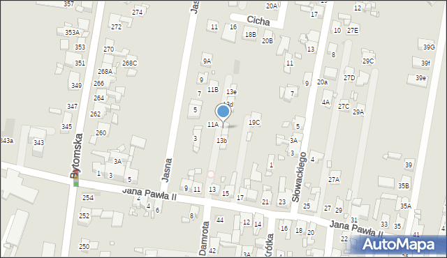 Piekary Śląskie, Papieża Jana Pawła II, 13c, mapa Piekary Śląskie