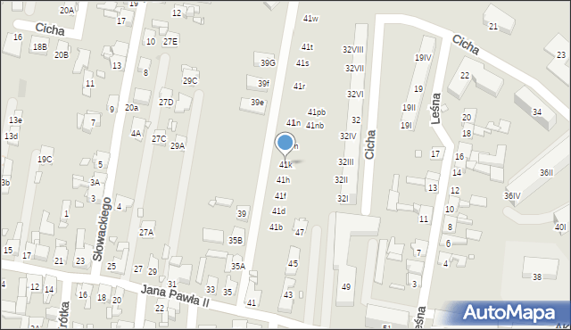 Piekary Śląskie, Papieża Jana Pawła II, 41k, mapa Piekary Śląskie