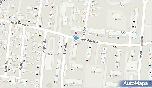 Piekary Śląskie, Papieża Jana Pawła II, 30, mapa Piekary Śląskie