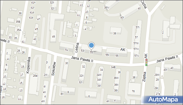 Piekary Śląskie, Papieża Jana Pawła II, 53, mapa Piekary Śląskie