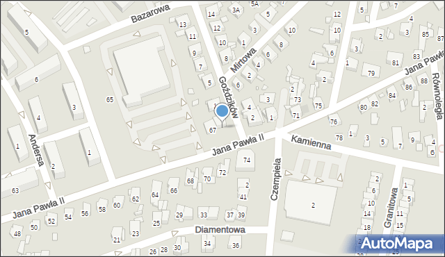 Piekary Śląskie, Papieża Jana Pawła II, 69, mapa Piekary Śląskie