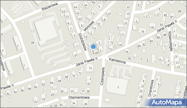 Piekary Śląskie, Papieża Jana Pawła II, 69A, mapa Piekary Śląskie