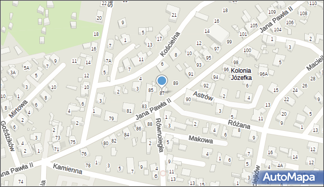 Piekary Śląskie, Papieża Jana Pawła II, 87, mapa Piekary Śląskie