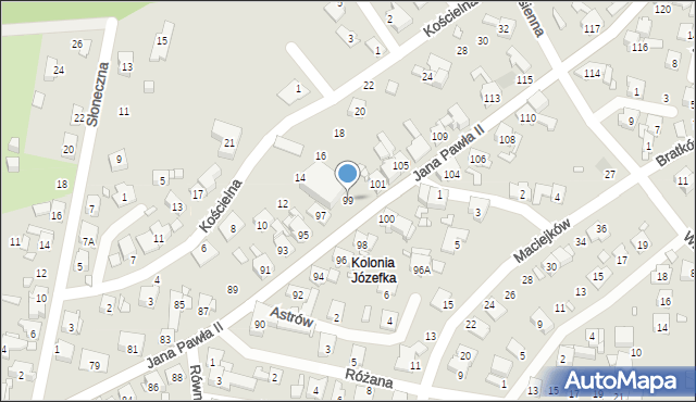 Piekary Śląskie, Papieża Jana Pawła II, 99, mapa Piekary Śląskie