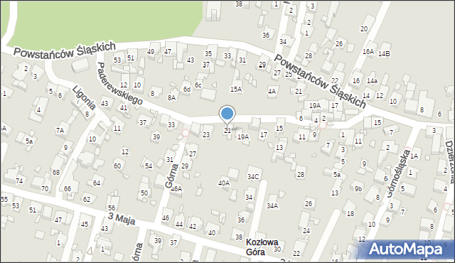 Piekary Śląskie, Paderewskiego Ignacego Jana, 21, mapa Piekary Śląskie