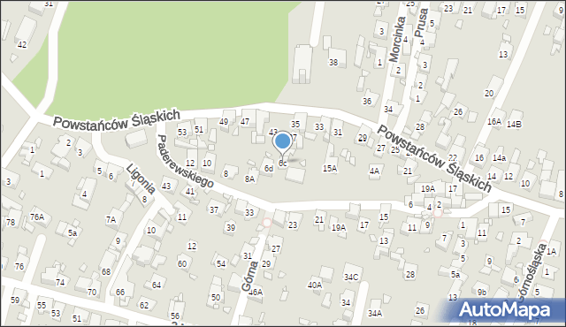 Piekary Śląskie, Paderewskiego Ignacego Jana, 6c, mapa Piekary Śląskie