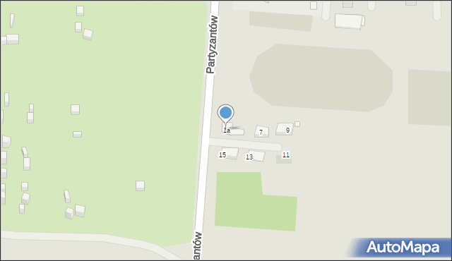 Piekary Śląskie, Partyzantów, 1a, mapa Piekary Śląskie