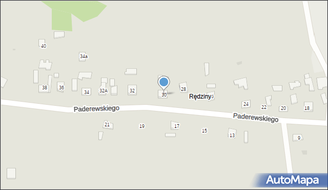 Pilzno, Paderewskiego Ignacego Jana, 30, mapa Pilzno