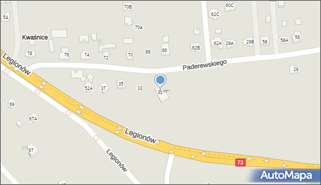 Pilzno, Paderewskiego Ignacego Jana, 31, mapa Pilzno