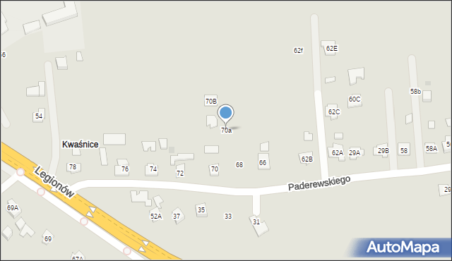 Pilzno, Paderewskiego Ignacego Jana, 70a, mapa Pilzno