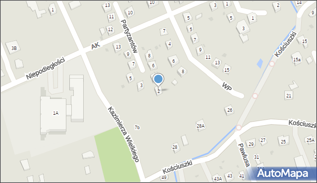 Pilzno, Partyzantów, 2, mapa Pilzno