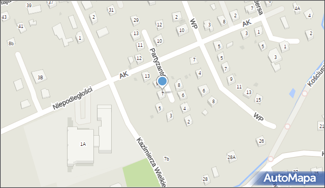 Pilzno, Partyzantów, 7, mapa Pilzno