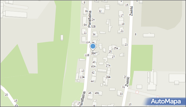 Piotrków Trybunalski, Parafialna, 38A, mapa Piotrków Trybunalski