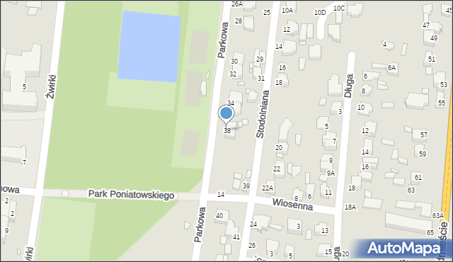 Piotrków Trybunalski, Parkowa, 38, mapa Piotrków Trybunalski