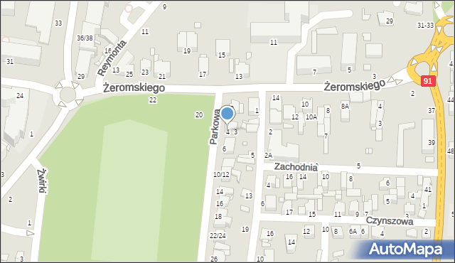 Piotrków Trybunalski, Parkowa, 4, mapa Piotrków Trybunalski