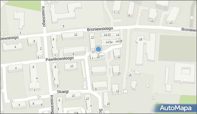 Piotrków Trybunalski, Pawlikowskiego Józefa, 12, mapa Piotrków Trybunalski