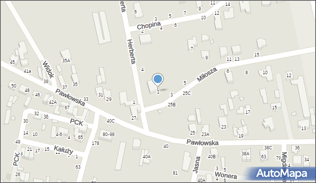 Piotrków Trybunalski, Pawłowska, 25A, mapa Piotrków Trybunalski