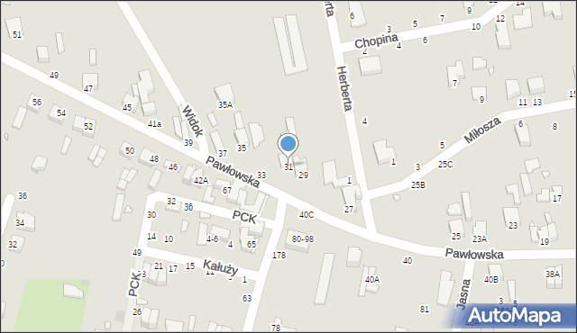 Piotrków Trybunalski, Pawłowska, 31, mapa Piotrków Trybunalski