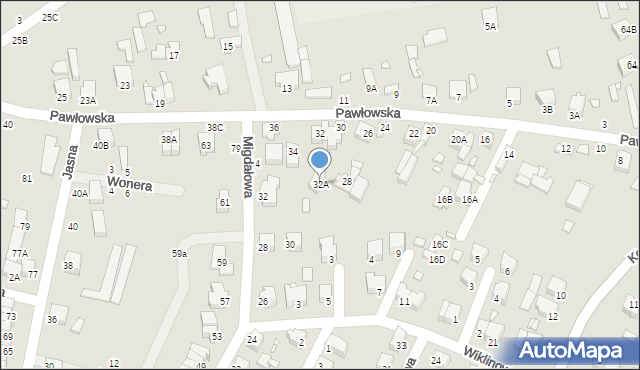 Piotrków Trybunalski, Pawłowska, 32A, mapa Piotrków Trybunalski