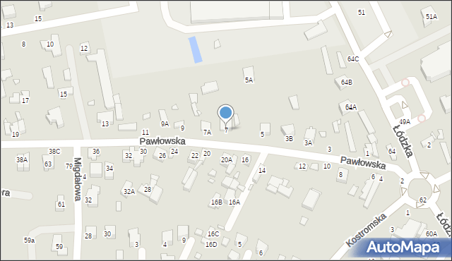 Piotrków Trybunalski, Pawłowska, 7, mapa Piotrków Trybunalski