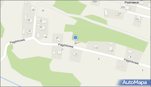 Piotrowice, Pagórkowa, 14, mapa Piotrowice