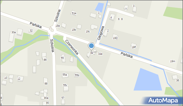 Pisarzowice, Pańska, 34, mapa Pisarzowice