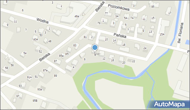 Pisarzowice, Pańska, 8, mapa Pisarzowice