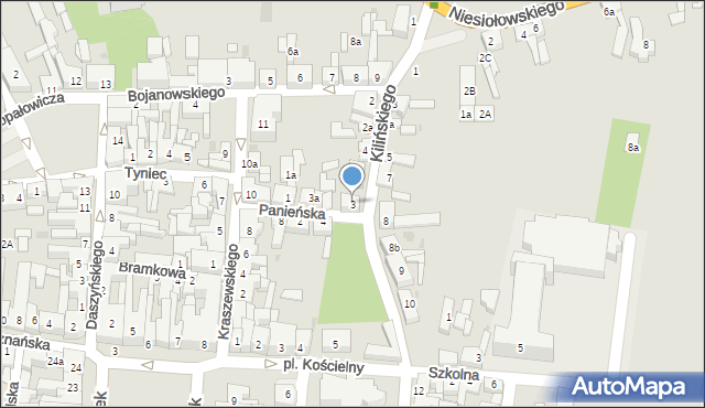 Pleszew, Panieńska, 3, mapa Pleszew