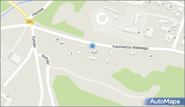 Płock, Parowa, 6, mapa Płock