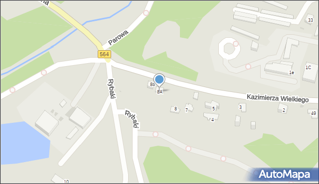 Płock, Parowa, 8A, mapa Płock