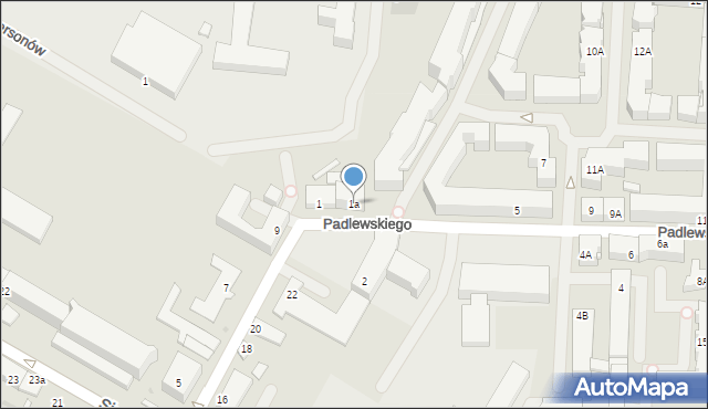 Płock, Padlewskiego Zygmunta, gen., 1a, mapa Płock