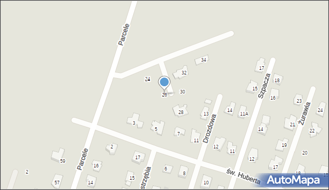 Płock, Parcele, 26, mapa Płock