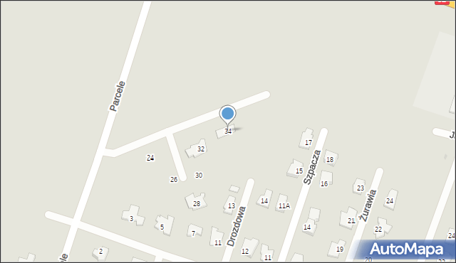 Płock, Parcele, 34, mapa Płock