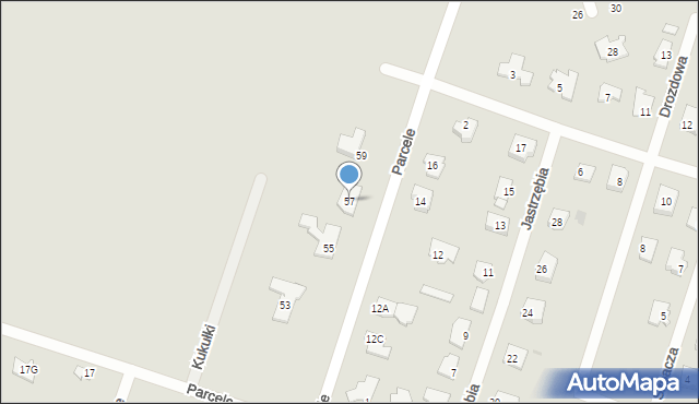 Płock, Parcele, 57, mapa Płock