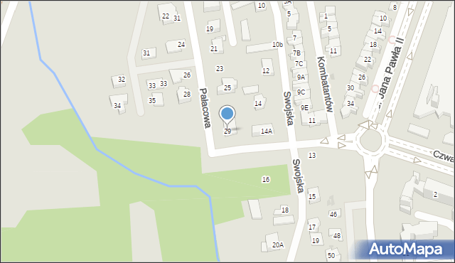 Płock, Pałacowa, 29, mapa Płock