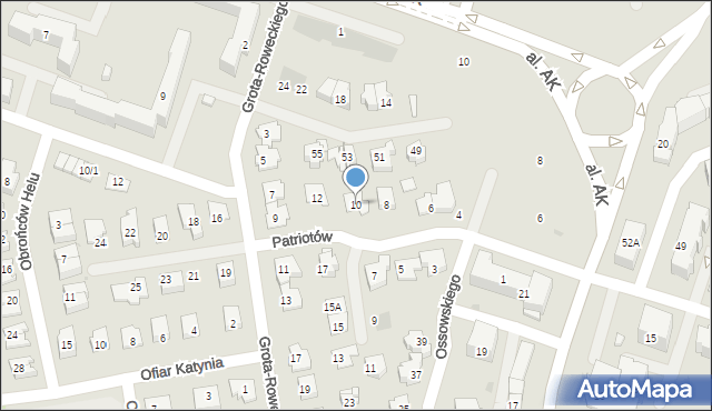 Płock, Patriotów, 10, mapa Płock