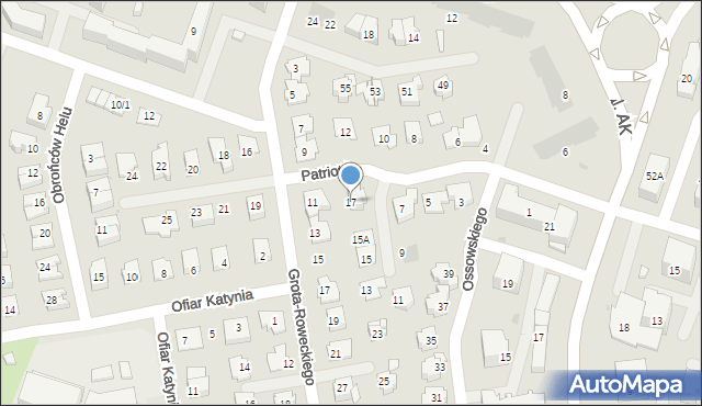 Płock, Patriotów, 17, mapa Płock