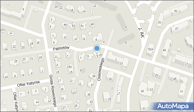 Płock, Patriotów, 3, mapa Płock