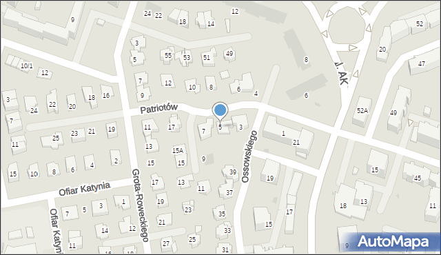 Płock, Patriotów, 5, mapa Płock