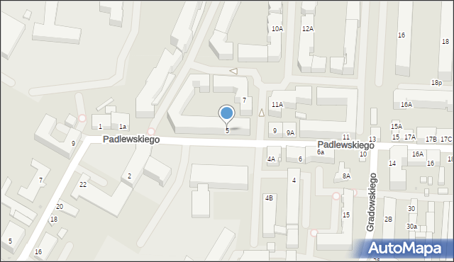 Płock, Padlewskiego Zygmunta, gen., 5, mapa Płock