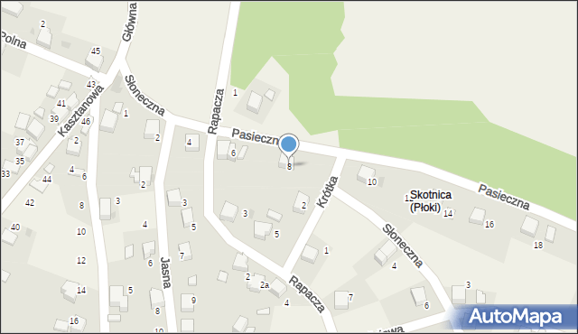 Płoki, Pasieczna, 8, mapa Płoki