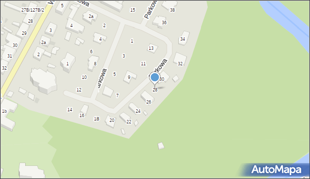 Płoty, Parkowa, 28, mapa Płoty