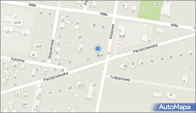 Poddębice, Parzęczewska, 25, mapa Poddębice