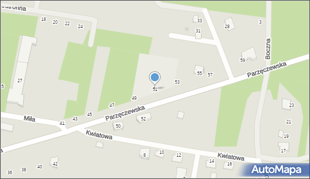 Poddębice, Parzęczewska, 51, mapa Poddębice