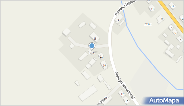 Podgaje, Pamięci Narodowej, 21a, mapa Podgaje