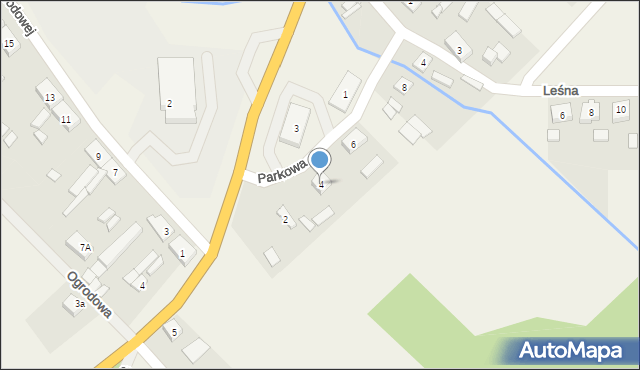Podgaje, Parkowa, 4, mapa Podgaje