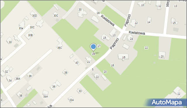 Podkowa Leśna, Paproci, 19, mapa Podkowa Leśna