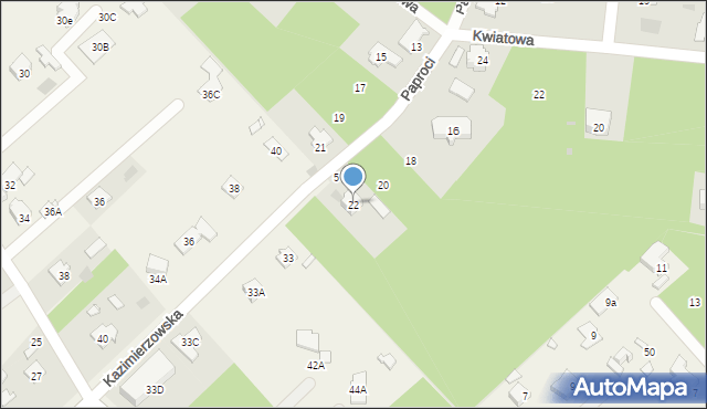 Podkowa Leśna, Paproci, 22, mapa Podkowa Leśna
