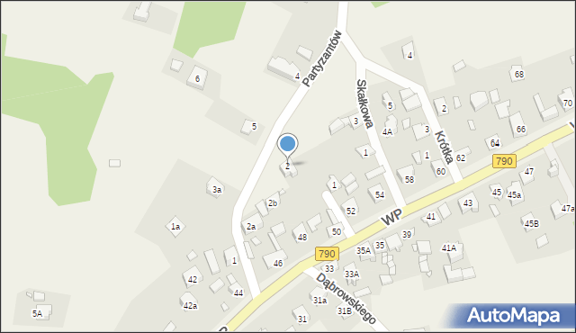 Podzamcze, Partyzantów, 2, mapa Podzamcze