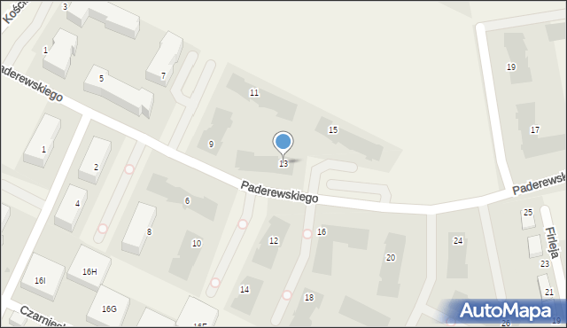 Pogórze, Paderewskiego Ignacego Jana, 13, mapa Pogórze